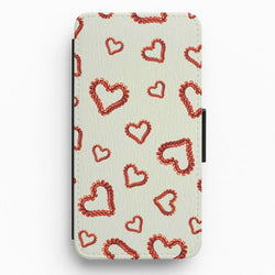 Elastic Hearts Pattern Flip / Wallet Phone Case