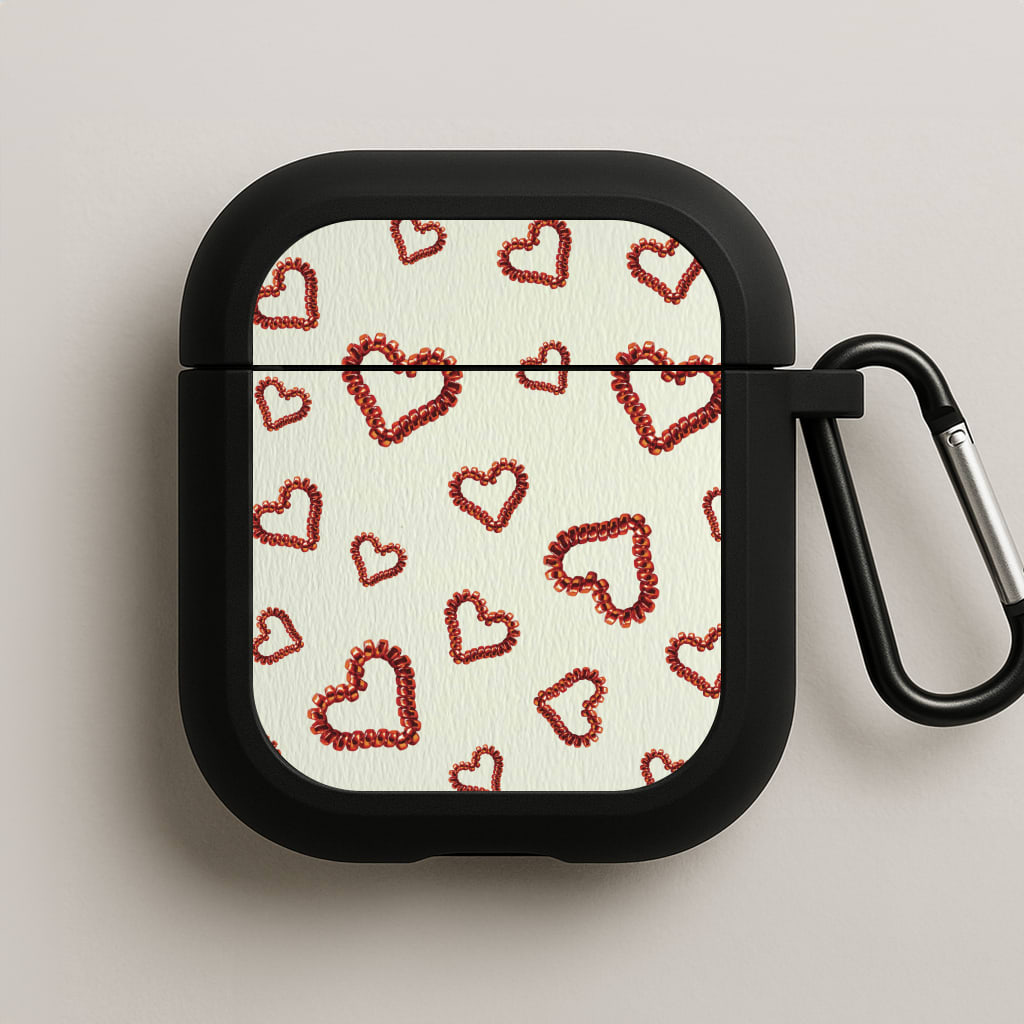 Elastic Hearts Pattern AirPods Case