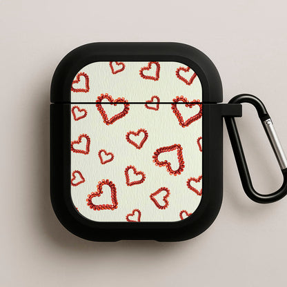 Elastic Hearts Pattern AirPods Case