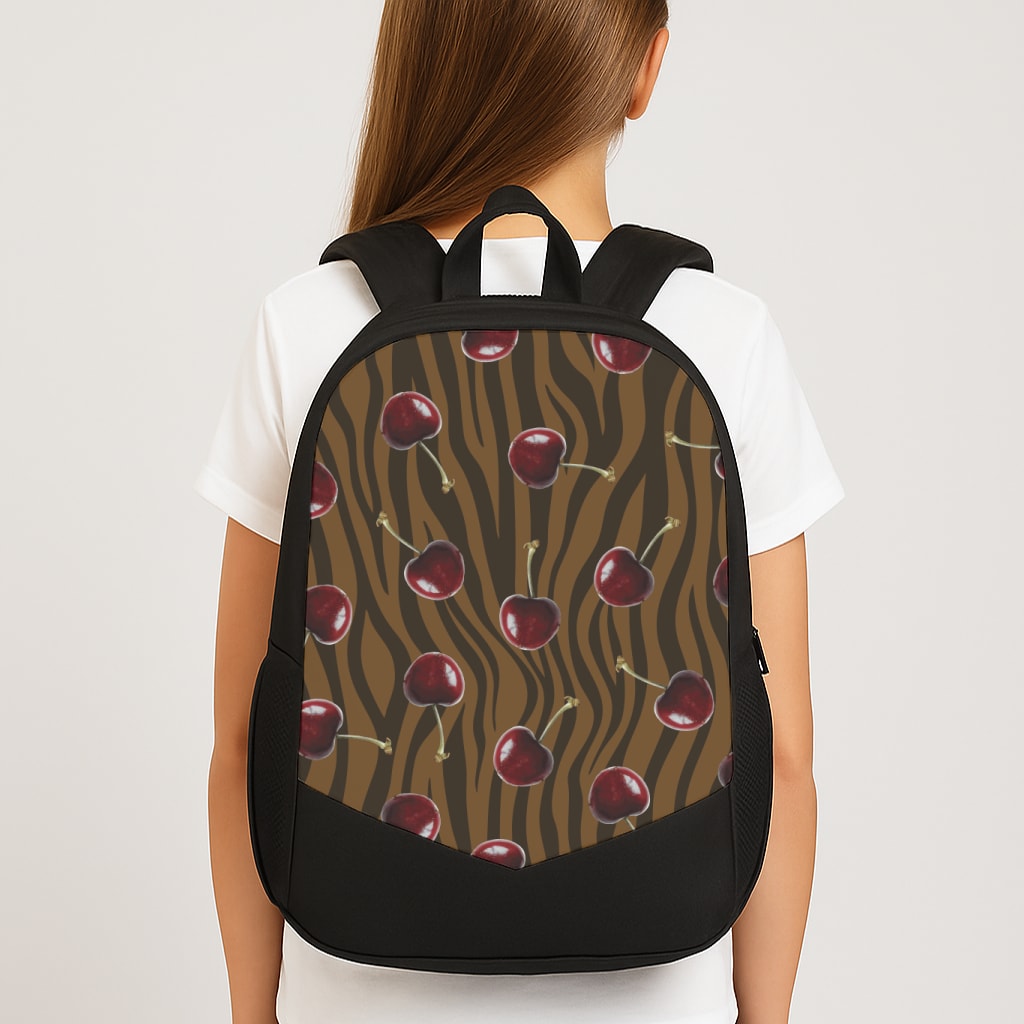 Animal Print With Cherries Pattern Backpack