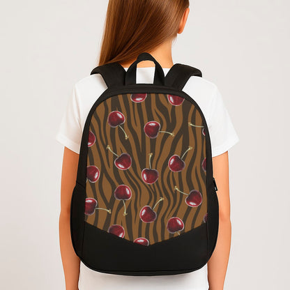 Animal Print With Cherries Pattern Backpack