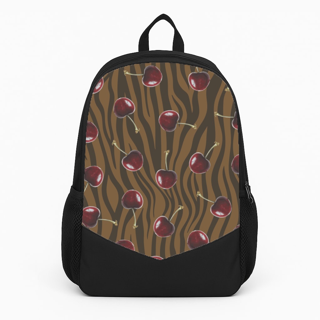 Animal Print With Cherries Pattern Backpack