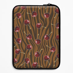Animal Print With Cherries Pattern Laptop Sleeve