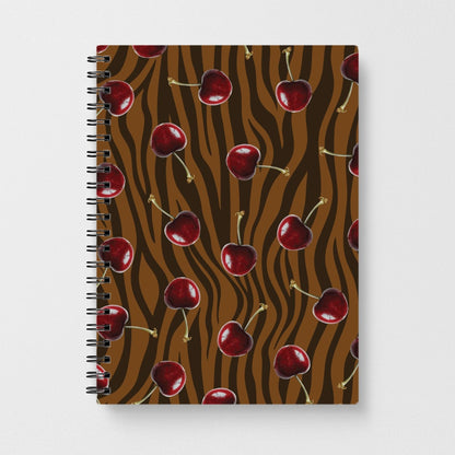 Animal Print With Cherries Pattern Notebook