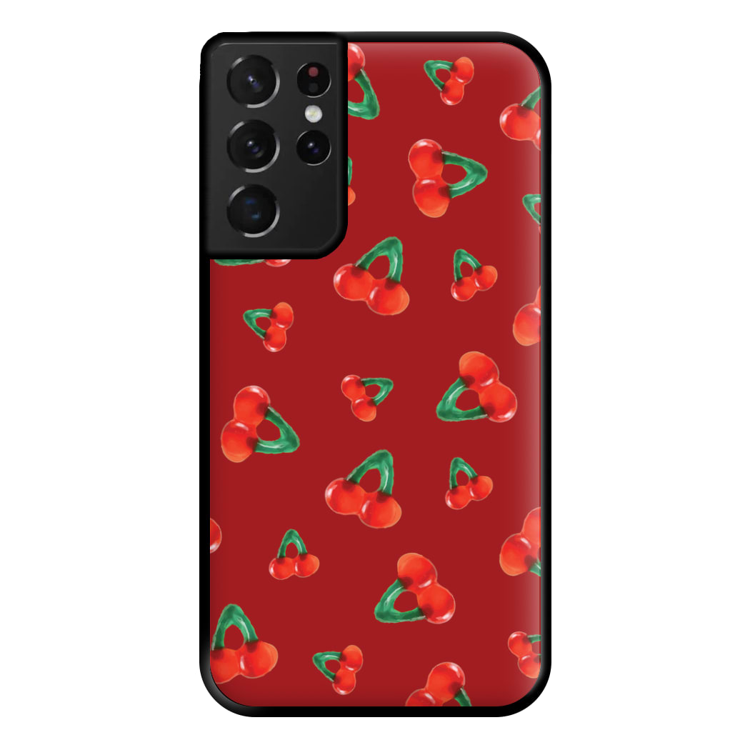 Gummy Cherries Pattern Phone Case for Galaxy S21 Ultra
