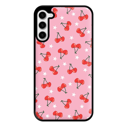 Heart Cherries And Stars Pattern Phone Case for Galaxy S23 Plus