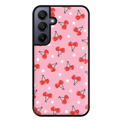Heart Cherries And Stars Pattern Phone Case for Galaxy A16