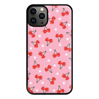Heart Cherries And Stars Pattern Phone Case for iPhone 13