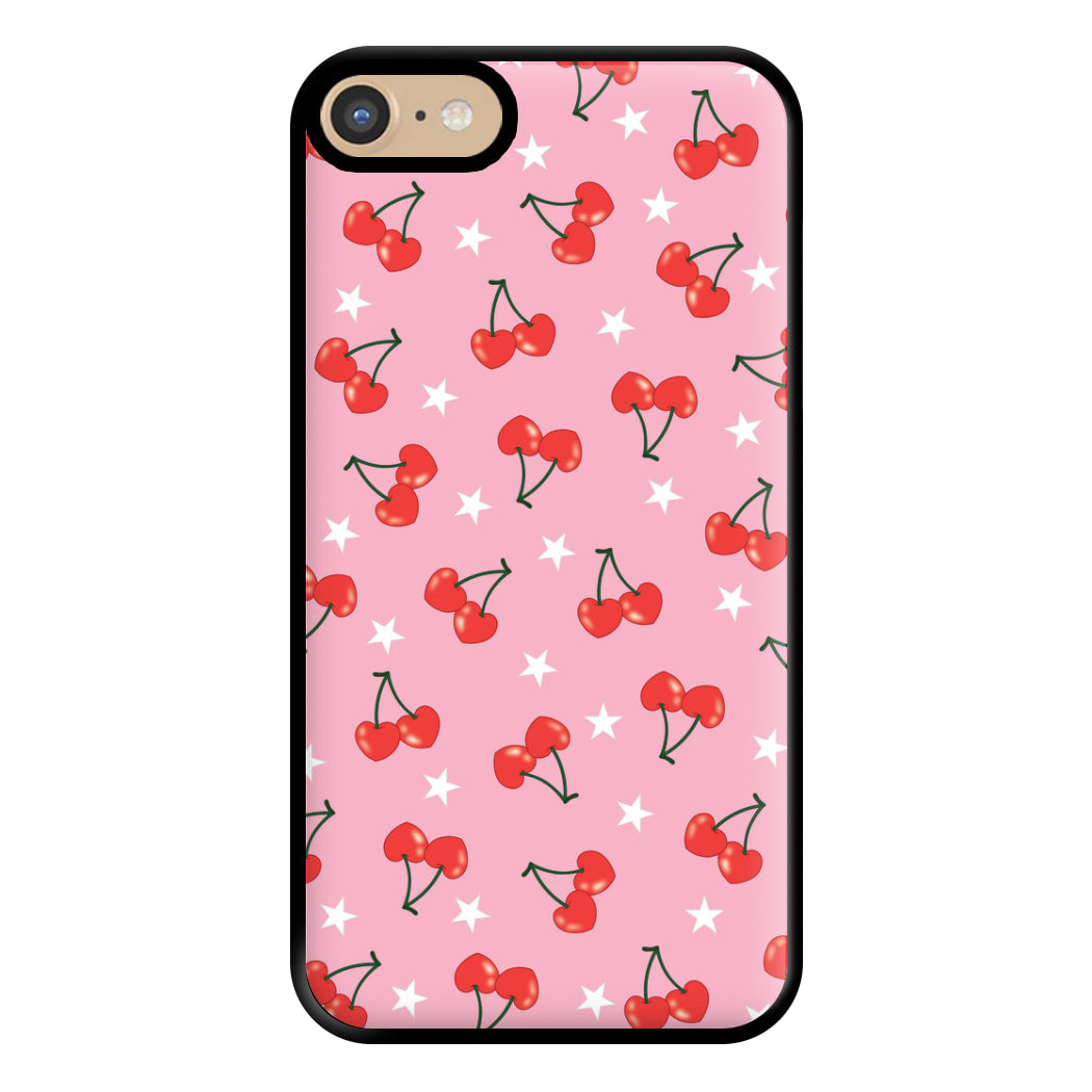 Heart Cherries And Stars Pattern Phone Case for iPhone 6 / 7 / 8 / SE