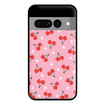 Heart Cherries And Stars Pattern Phone Case for Google Pixel 7 Pro