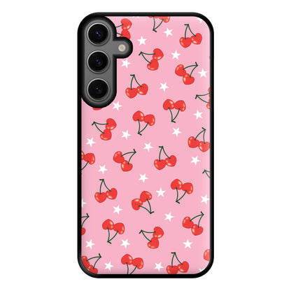 Heart Cherries And Stars Pattern Phone Case for Galaxy S23FE