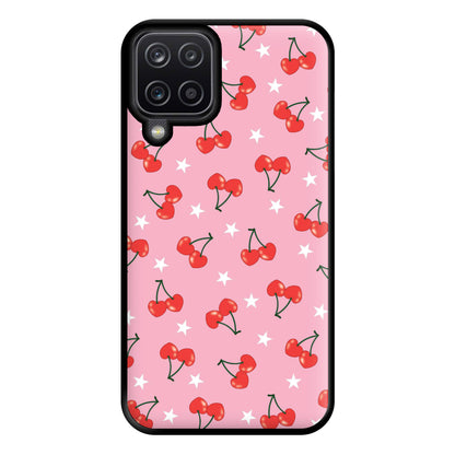 Heart Cherries And Stars Pattern Phone Case for Galaxy A12