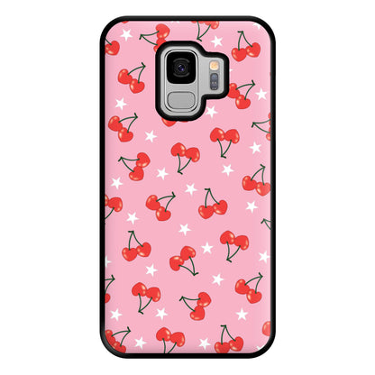 Heart Cherries And Stars Pattern Phone Case for Galaxy S9 Plus