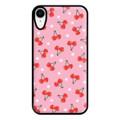 Heart Cherries And Stars Pattern Phone Case for iPhone XR