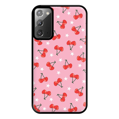 Heart Cherries And Stars Pattern Phone Case for Galaxy Note 20 Ultra