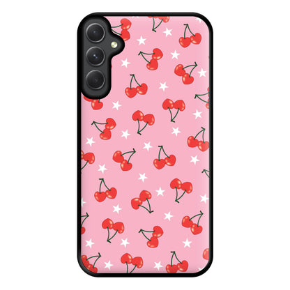 Heart Cherries And Stars Pattern Phone Case for Galaxy A34