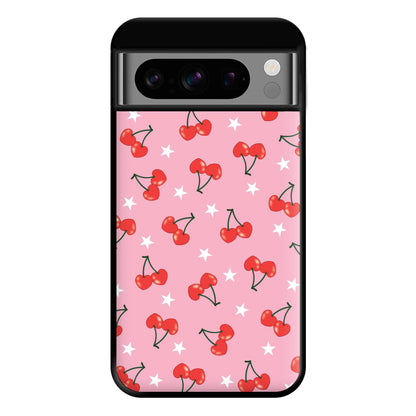 Heart Cherries And Stars Pattern Phone Case for Google Pixel 8 Pro