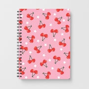 Heart Cherries And Stars Pattern Notebook 1