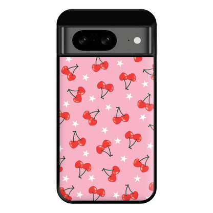 Heart Cherries And Stars Pattern Phone Case for Google Pixel 8