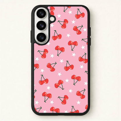 Heart Cherries And Stars Pattern Phone Case for Galaxy S26 Plus