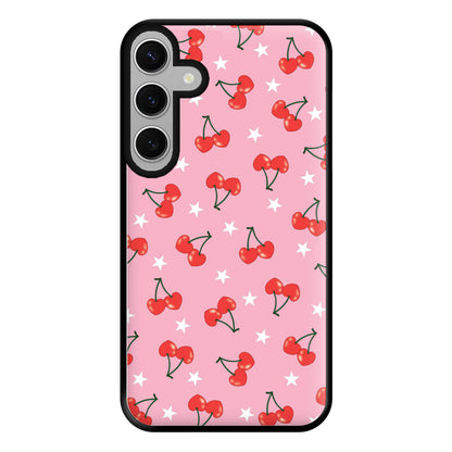 Heart Cherries And Stars Pattern Phone Case for Galaxy S24FE