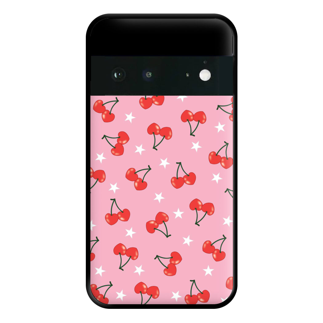 Heart Cherries And Stars Pattern Phone Case for Google Pixel 6a