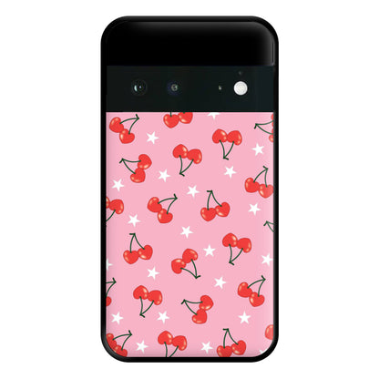 Heart Cherries And Stars Pattern Phone Case for Google Pixel 6a