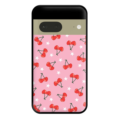 Heart Cherries And Stars Pattern Phone Case for Google Pixel 7a