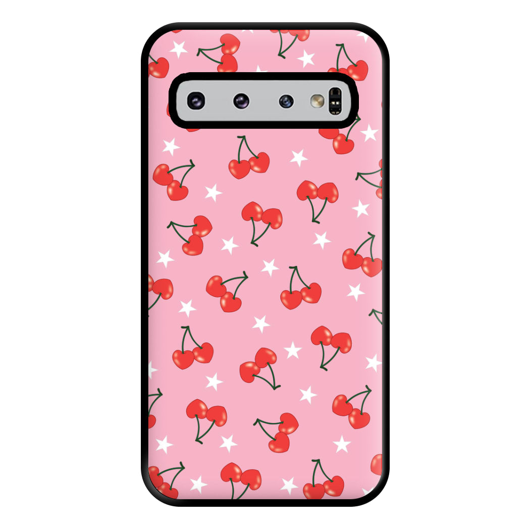 Heart Cherries And Stars Pattern Phone Case for Galaxy S10 Plus