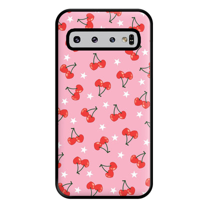 Heart Cherries And Stars Pattern Phone Case for Galaxy S10 Plus