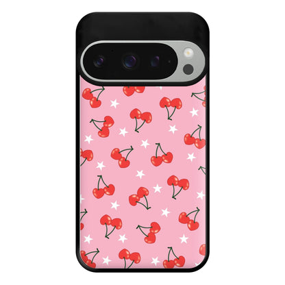 Heart Cherries And Stars Pattern Phone Case for Google Pixel 9 Pro XL