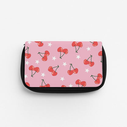 Heart Cherries And Stars Pattern Pencil Case