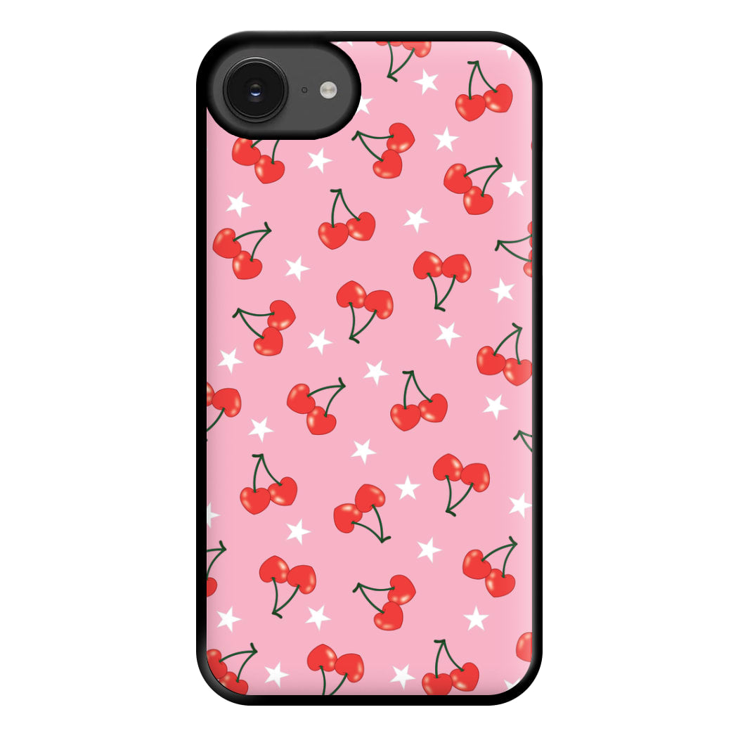 Heart Cherries And Stars Pattern Phone Case for iPhone 16e