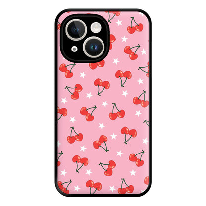Heart Cherries And Stars Pattern Phone Case for iPhone 14 Plus