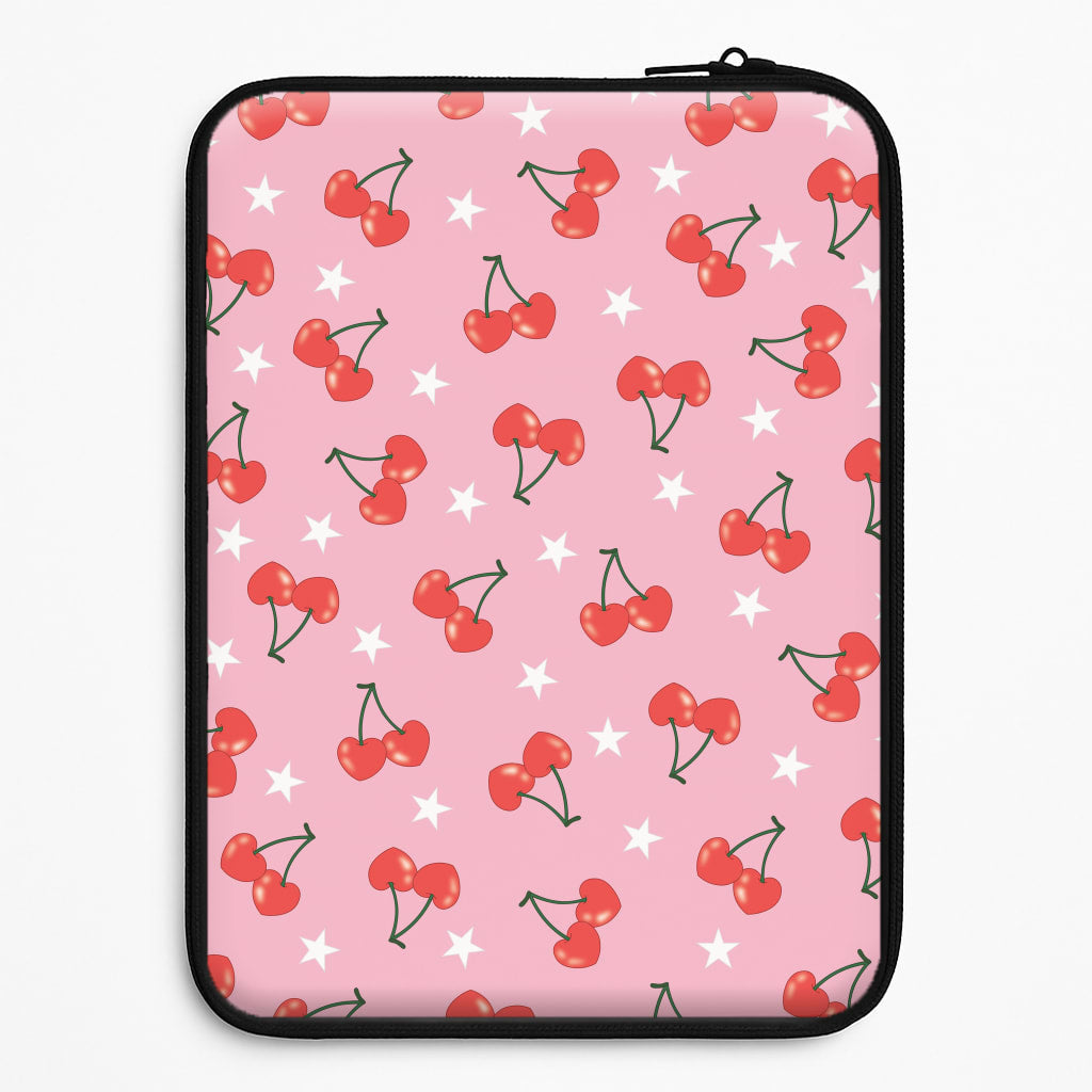 Heart Cherries And Stars Pattern Laptop Sleeve