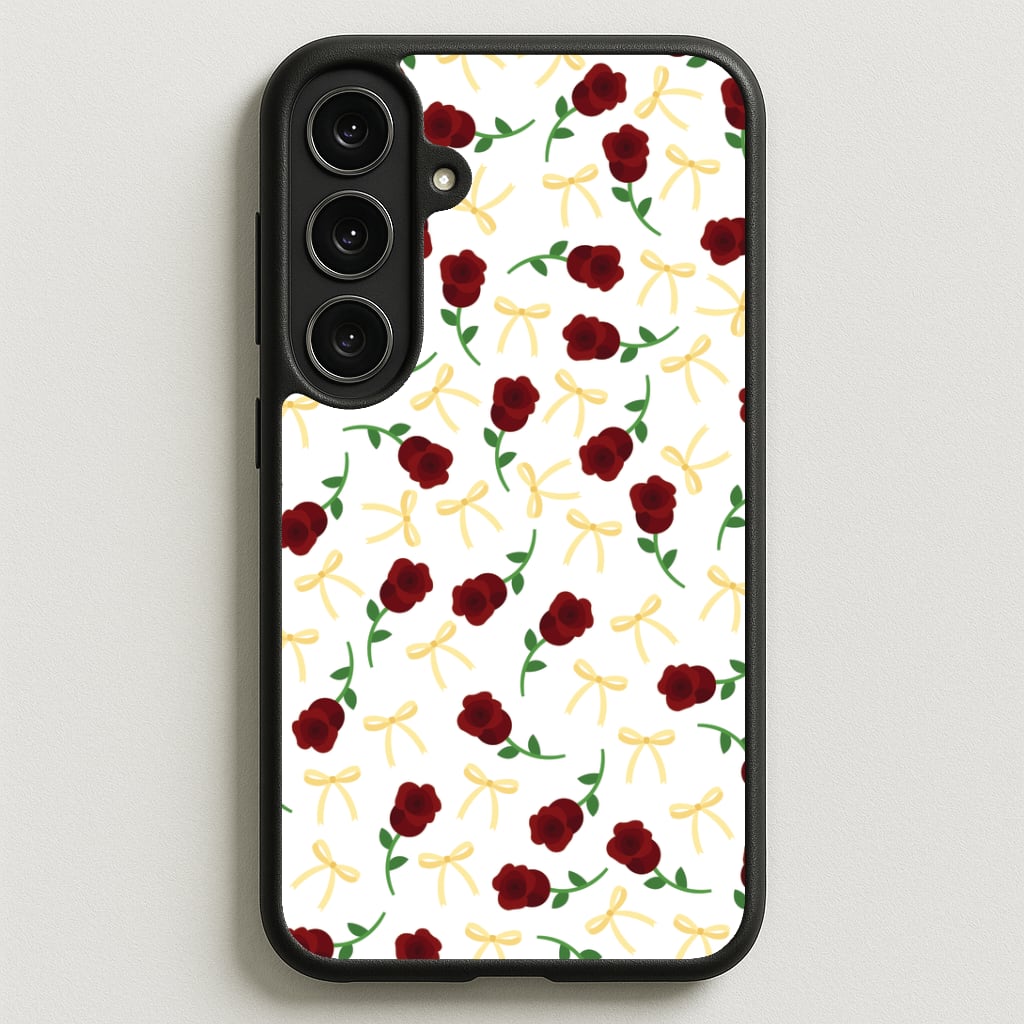 Roses And Bows Pattern Phone Case for Galaxy S25FE