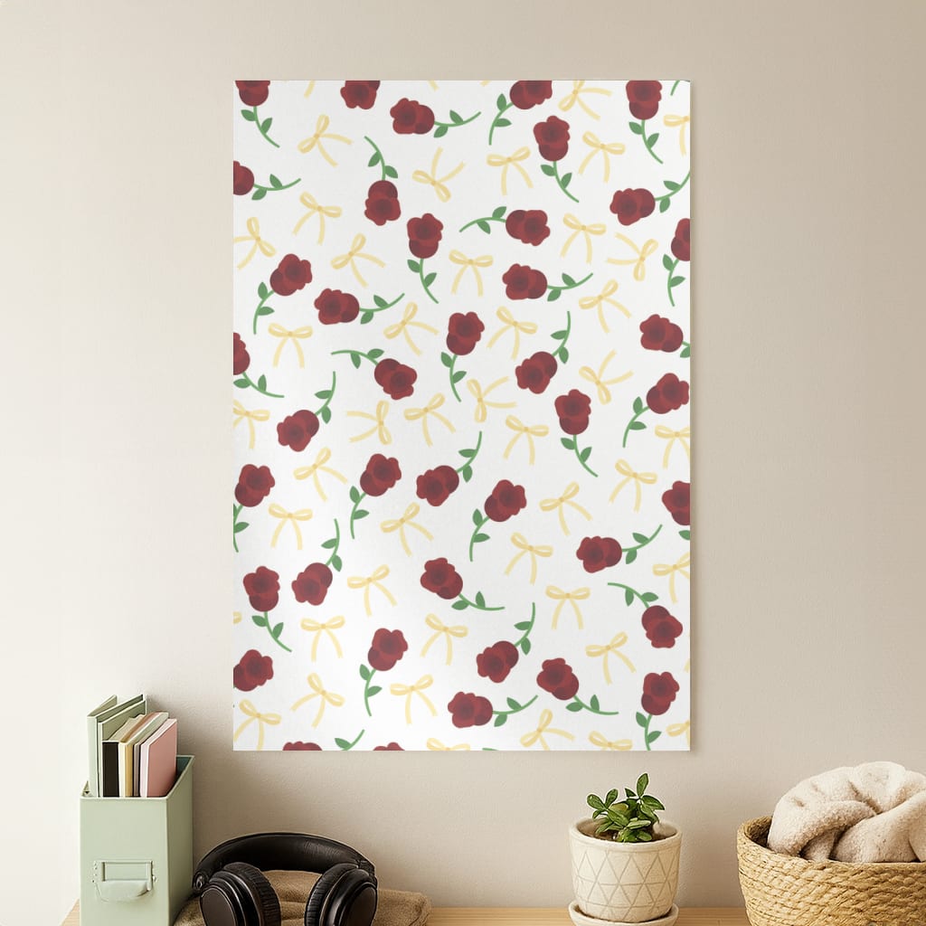 Roses And Bows Pattern Poster