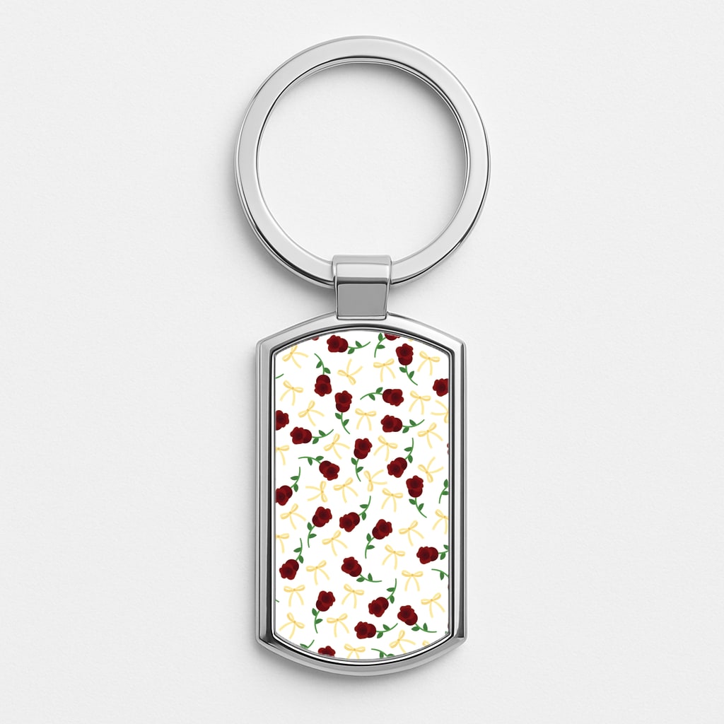 Roses And Bows Pattern Luxury Keyring