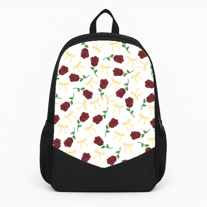 Roses And Bows Pattern Large Backpack