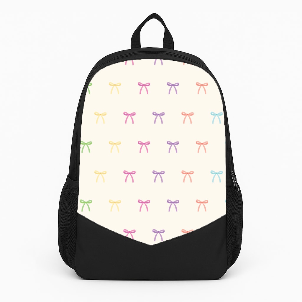 Pastel Ribbons Pattern Large Backpack