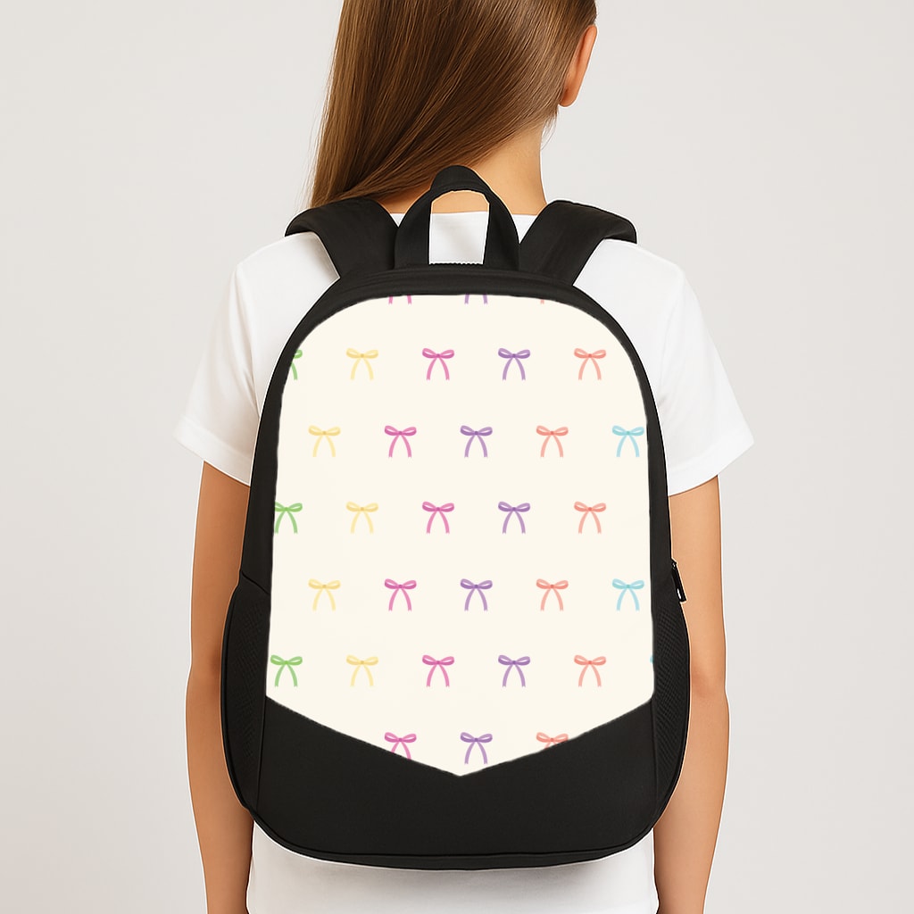 Pastel Ribbons Pattern Large School Bag