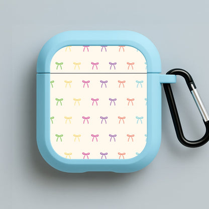 Pastel Ribbons Pattern Blue AirPods Case