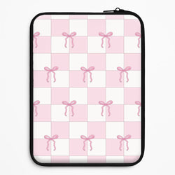 Checkered Pink Coquette Bows  Universal Laptop Sleeve