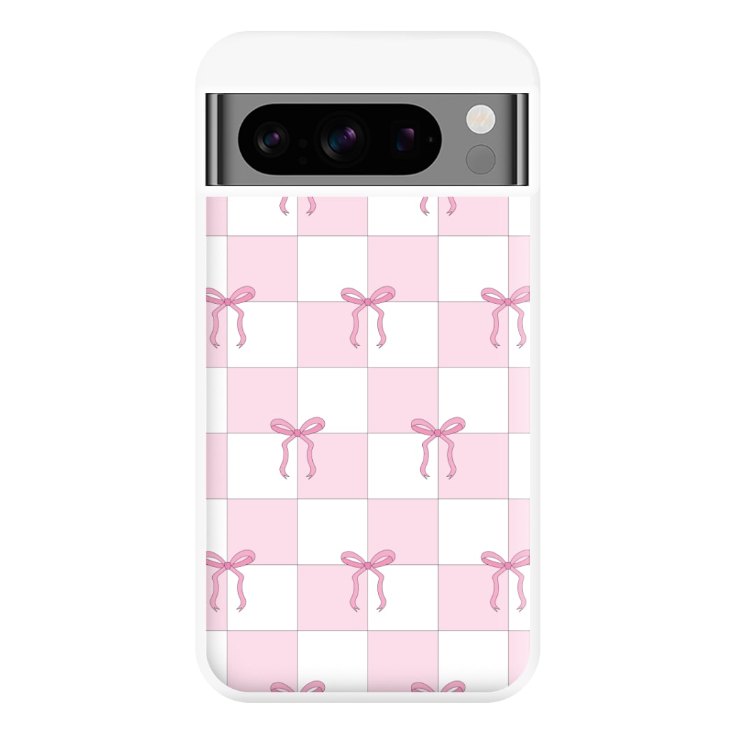 Checkered Pink Coquette Bows  Phone Case for Google Pixel 8 Pro