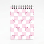 Checkered Pink Coquette Bows  Notebook 4
