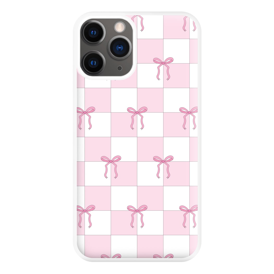 Checkered Pink Coquette Bows  Phone Case for iPhone 12 Pro Max