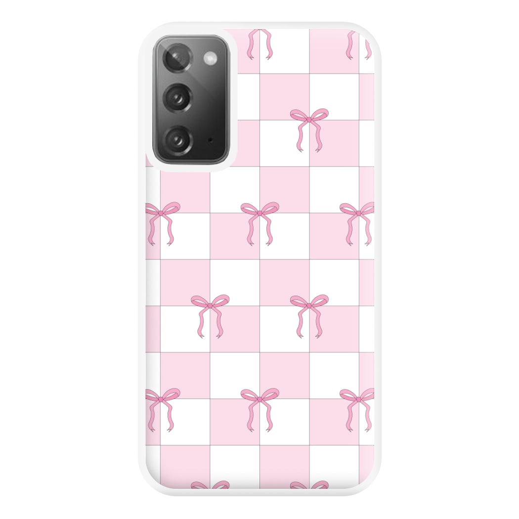 Checkered Pink Coquette Bows  Phone Case for Galaxy Note 20 Ultra