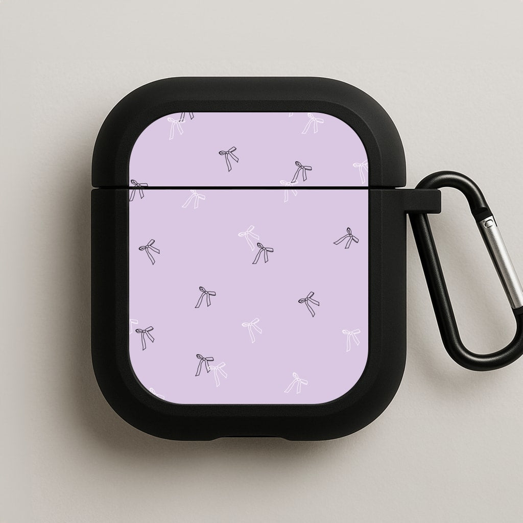Coquette Mini Bows Pattern Purple AirPods Case