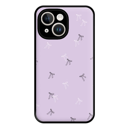 Coquette Mini Bows Pattern Purple Phone Case for iPhone 14 Plus