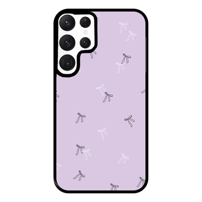 Coquette Mini Bows Pattern Purple Phone Case for Galaxy S22 Ultra